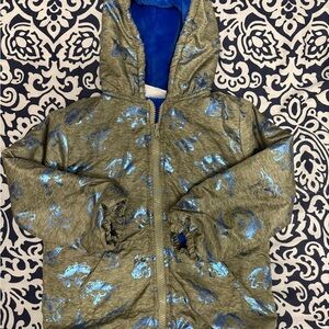 Kids Dino Explorer Puffer Jacket - Green and Blue